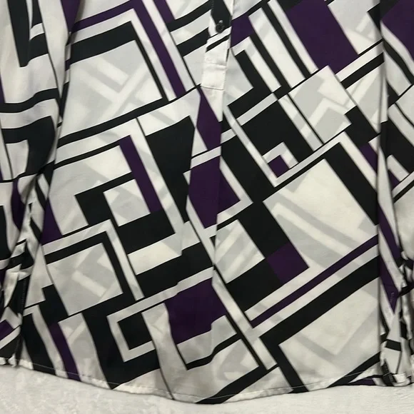 Lauren Ralph Lauren Colorblock Button Down Blouse Size Small - Picture 3 of 7